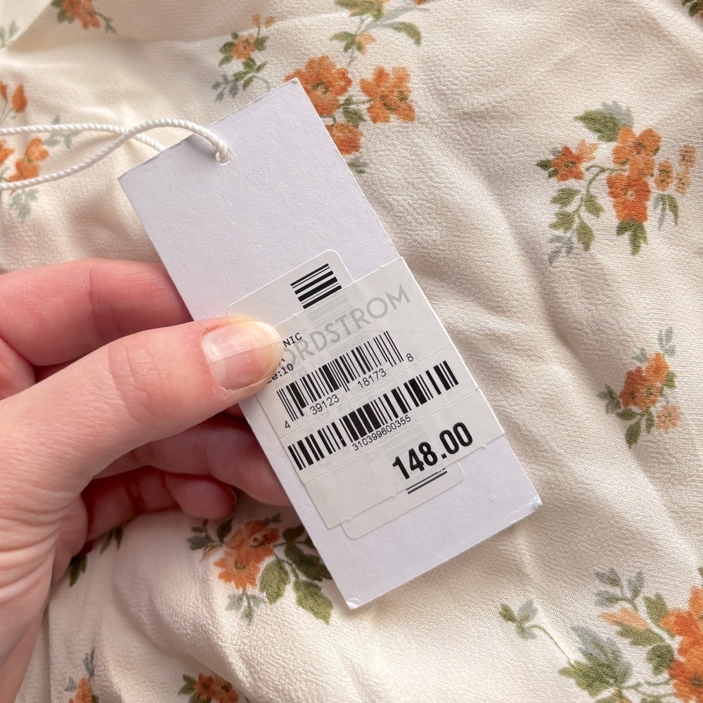 NWT Reformation Bettie Buttercream Yellow Floral Blouse Top Size 10 - Picture 8 of 11